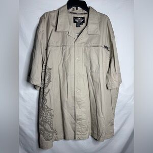 Harley Davidson Button Shirt Short Sleeve Side Screaming Eagle Mens size 3XL